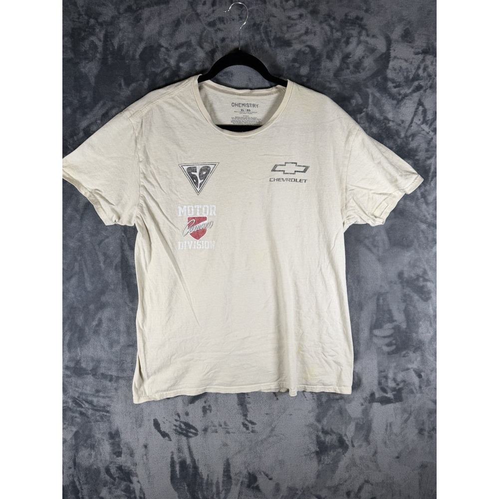 Chevrolet Camaro Chemistry GM Licensed Muscle Car Graphic Tee Beige Size XL